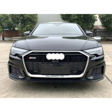 Load image into Gallery viewer, 2019+ Audi Rs6 Honeycomb Grille | C8 A6/s6 Silver Frame Black Net With Emblem / Yes Front Camera
