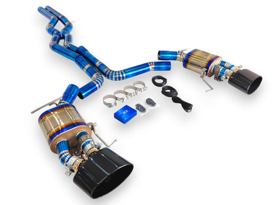 2019 + Audi RS6/RS7 Valved Sport Exhaust System | C8 RS6/RS7 Titanium Exhaust / Chrome Tips Exhausts