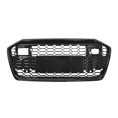 2019 + Audi Rs6 Style Honeycomb Grille | C8 A6/S6 Black Frame Mesh With Acc / Yes Front Camera