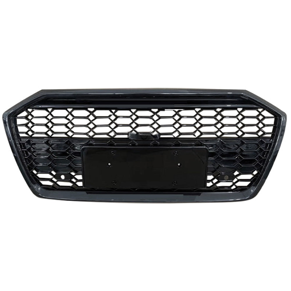 2019 + Audi Rs6 Style Honeycomb Grille | C8 A6/S6 Black Frame Mesh / Yes Front Camera Grilles