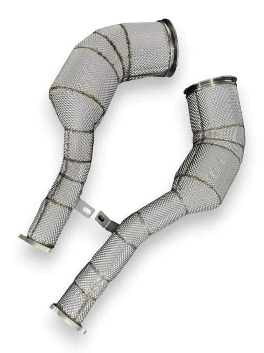 2019 + Audi S6/S7 Front Race Pipes | C8 Yes Heat Shield / Racing Downpipe (No Cat)