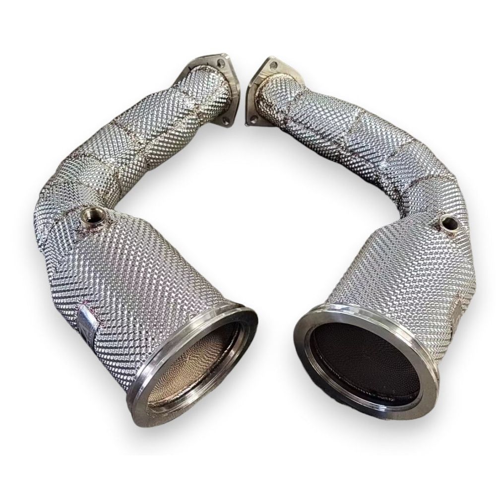 2019-2023 Audi Sq8/Rsq8 Front Race Pipes | Yes Heat Shield / 200 Cell Euro 6 Sport High Flow Cat