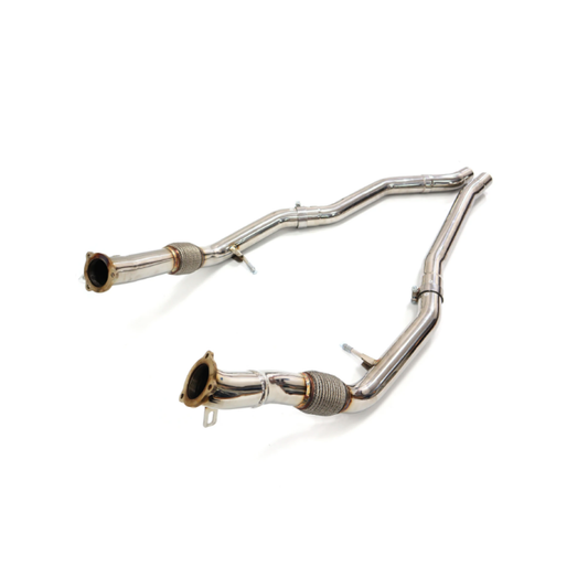 2019 + Audi SQ8/SQ7/RSQ8 Front Resonator Delete Pipes | SQ7/SQ8/RSQ8 Yes Resonators Front Pipes