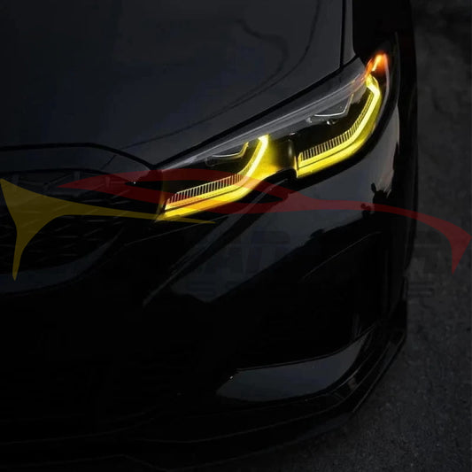 2019 + Bmw 3-Series Csl Style Headlights Yellow Drl Modules | G20 2019-2022 Pre-Lci Laser