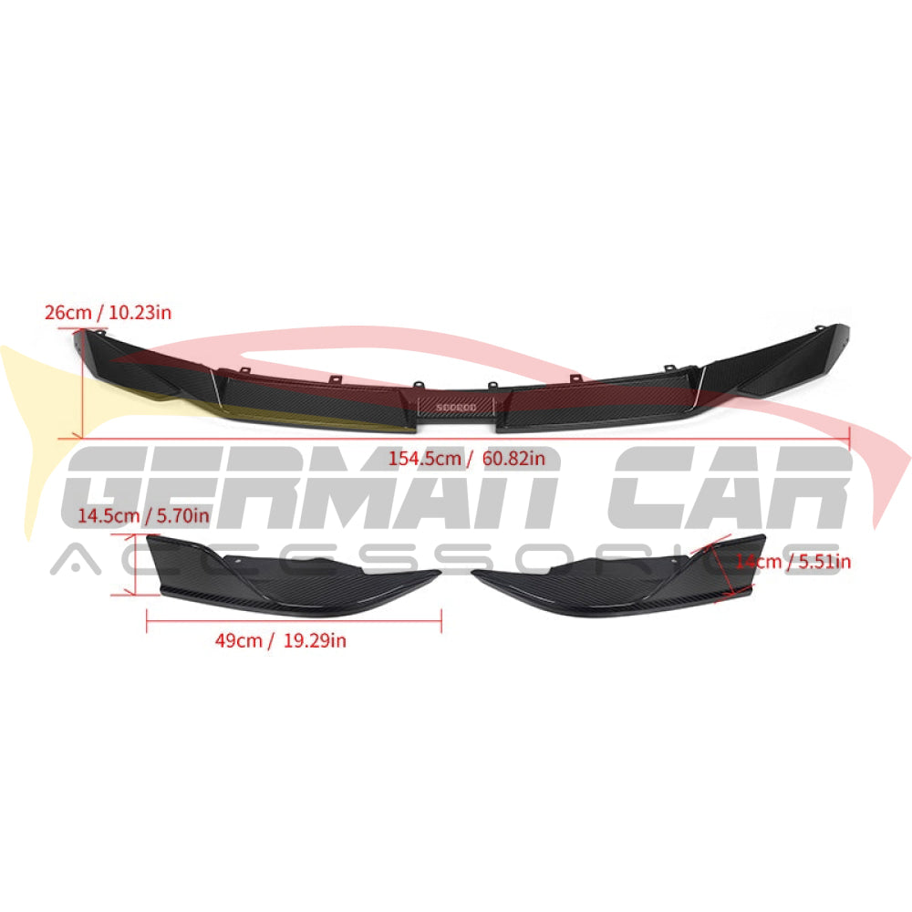 2019 + BMW M8 Carbon Fiber 3 Piece Front Lip | F91/F92/F93 Front Lips/Splitters