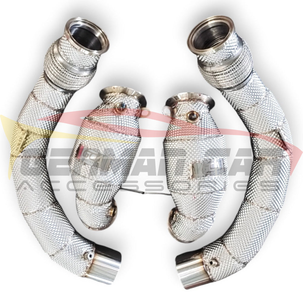 2019 + Bmw M8 Downpipes | F91/F92/F93 Yes Heat Shield / Racing Downpipe (No Cat) Front Race Pipes