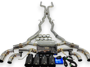 2019 + Bmw M8 Valved Sport Exhaust System | F91/F92/F93 Stainless Steel / Chrome Tips Axleback Only