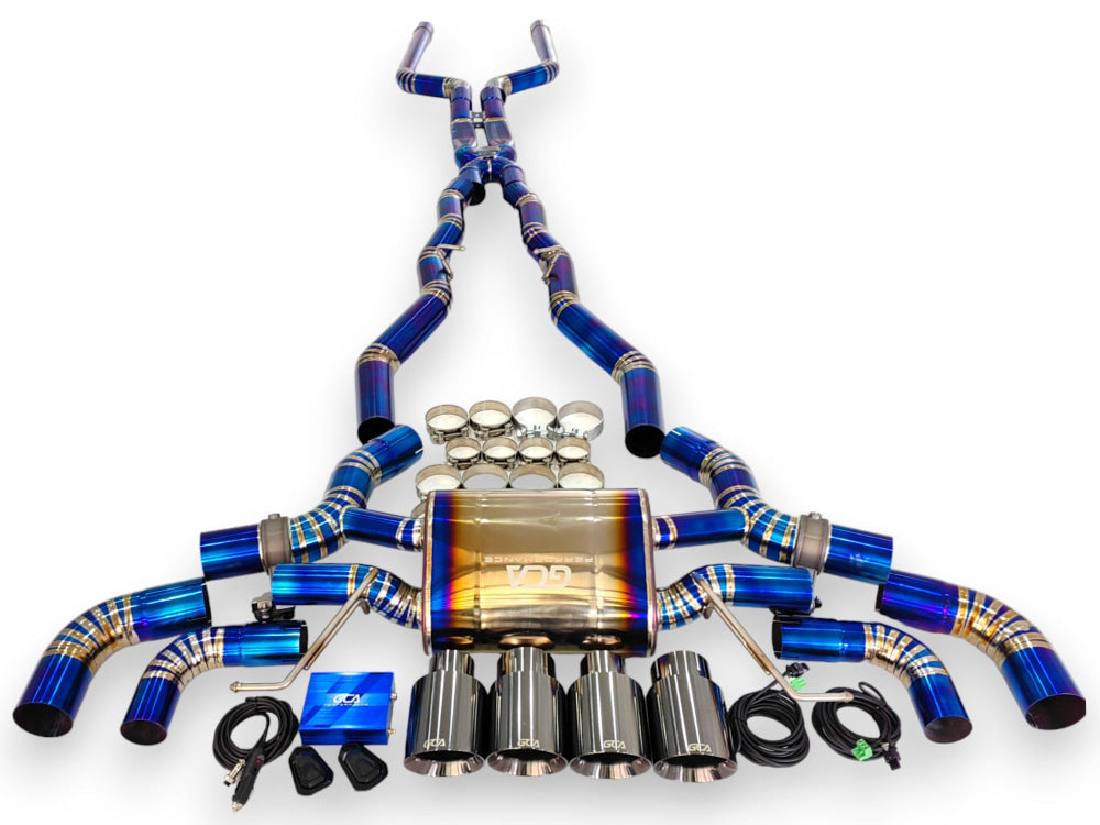 2019 + Bmw M8 Valved Sport Exhaust System | F91/F92/F93 Titanium / Chrome Tips Axleback Only