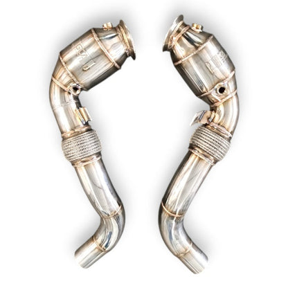 2019 + BMW M850i Downpipes | G14/G15/G16 No Heat Shield / 200 Cell Euro 6 Sport High Flow Cat Downpipes