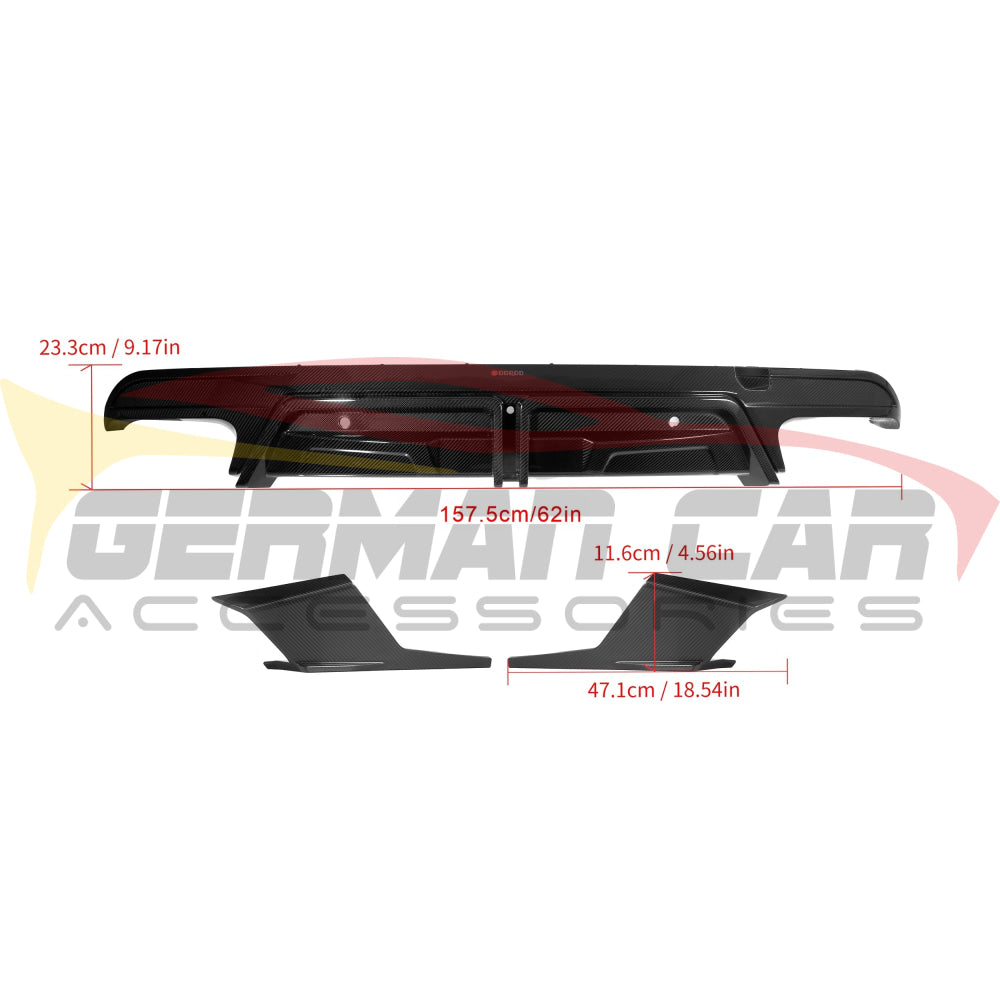 2019 + BMW X5M Carbon Fiber 3 Piece Rear Diffuser | F95 Rear Diffusers