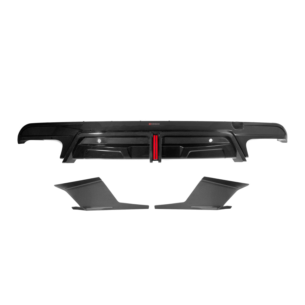 2019 + BMW X5M Carbon Fiber 3 Piece Rear Diffuser with Brake Light | F95 Rear Diffusers