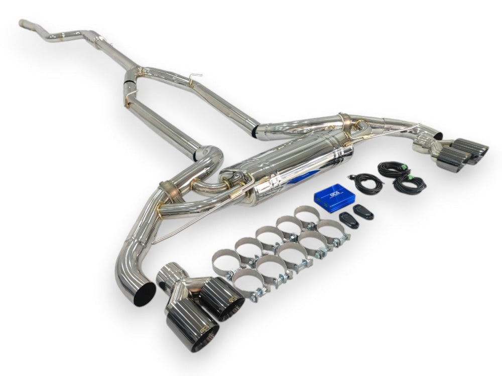 2019 + BMW X7 Valved Sport Exhaust System | G07 X7 Stainless Steel Exhaust / Chrome Tips Exhausts