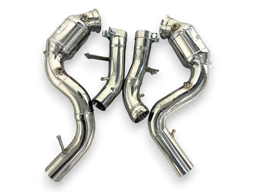 2020 + Mercedes Gls63 Amg Downpipes | W167 No Heat Shield / Racing Downpipe (No Cat) Front Race
