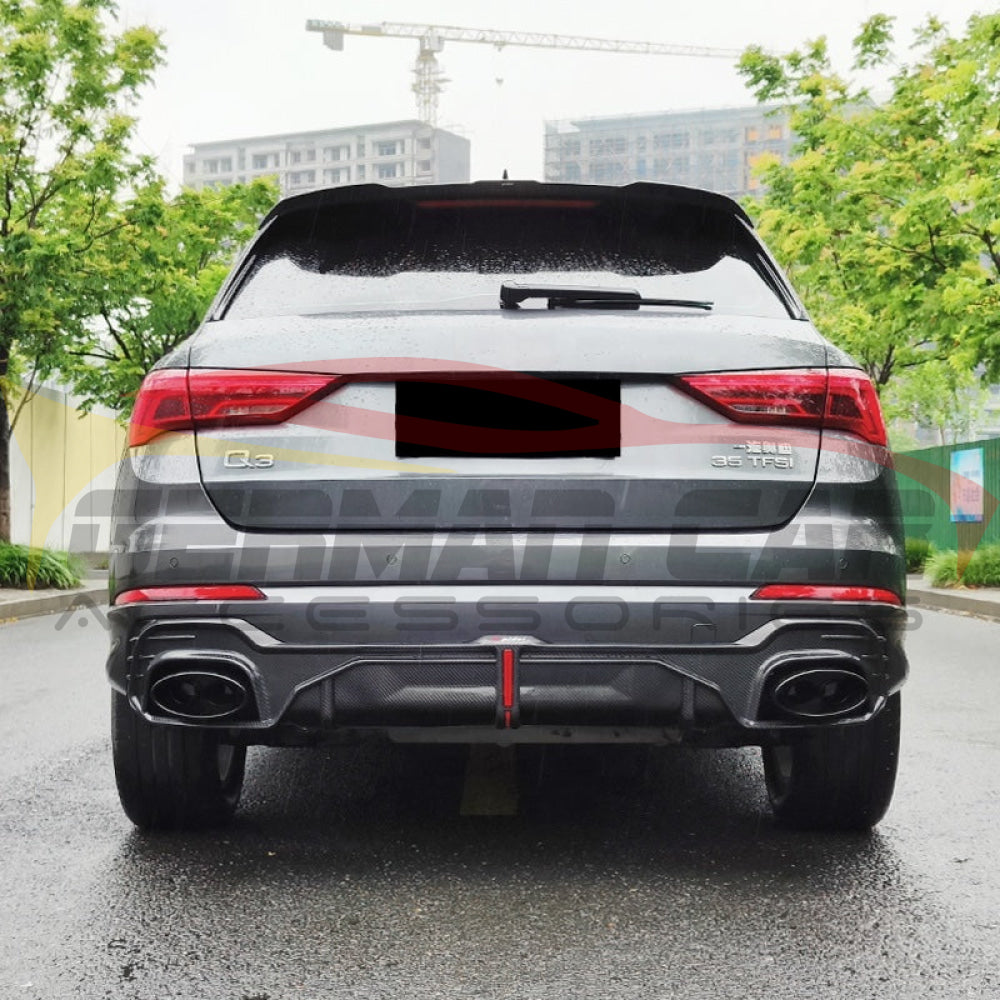 2020-2024 Audi Q3/SQ3 Carbon Fiber Diffuser with LED Brake Light | Q3/SQ3 Rear Diffusers