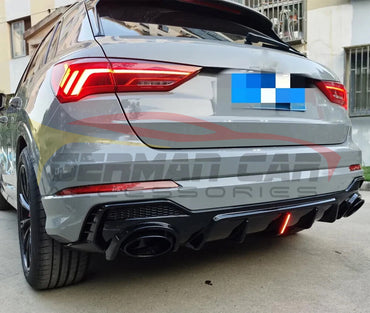 2020-2024 Audi Q3/SQ3 Gloss Black Diffuser with LED Brake Light | Q3/SQ3 Rear Diffusers
