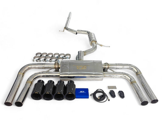 2014-2020 Audi A3 Valved Sport Exhaust System | 8V/8V.5 Stainless Steel / Chrome Tips