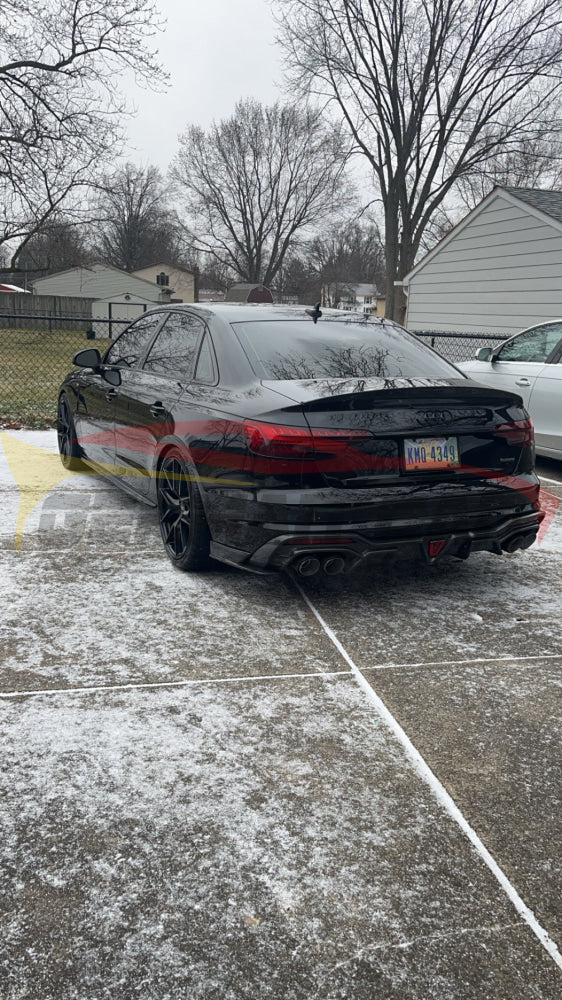 2020 + Audi A4 Carbon Fiber Rear Diffuser with LED Brake Light | B9.5 A4 Rear Diffusers