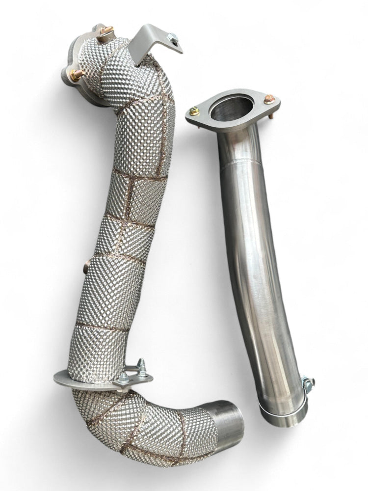 2020 + Mercedes Cla-Class Downpipe | W118 Yes Heat Shield / Racing (No Cat) Front Race Pipes