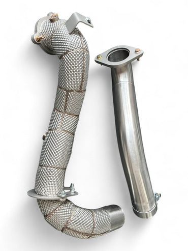 2020 + Mercedes Cla-Class Downpipe | W118 Yes Heat Shield / Racing (No Cat) Front Race Pipes