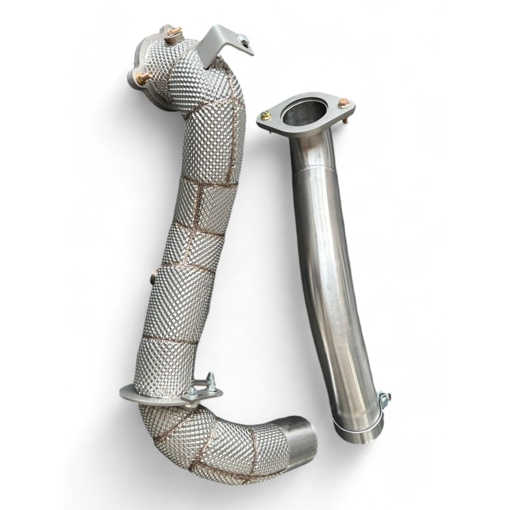 2020 + Mercedes Cla-Class Downpipe | W118 Yes Heat Shield / Racing (No Cat) Front Race Pipes