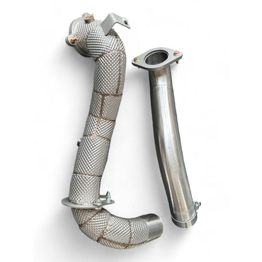 2020 + Mercedes Cla-Class Downpipe | W118 Yes Heat Shield / Racing (No Cat) Front Race Pipes