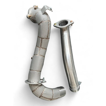 2020 + Mercedes Cla-Class Downpipe | W118 Yes Heat Shield / Racing (No Cat) Front Race Pipes