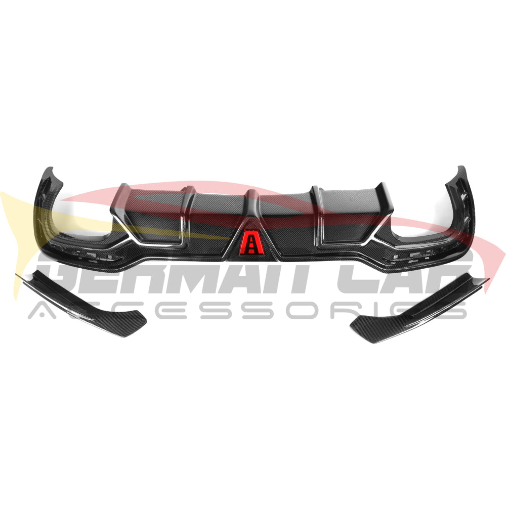 2020 + Audi A4 Carbon Fiber Rear Diffuser With Led Brake Light | B9.5 Diffusers