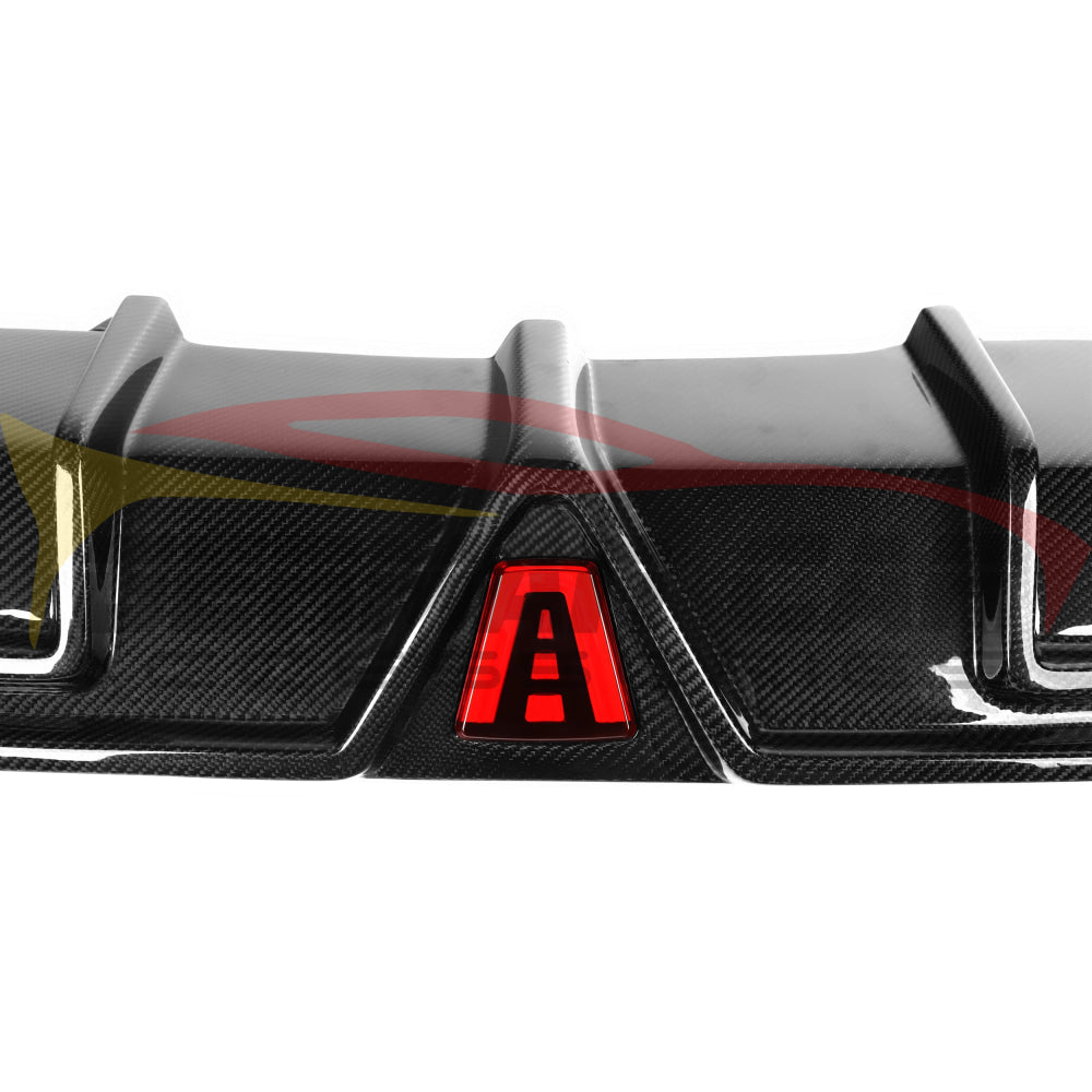 2020 + Audi A4 Carbon Fiber Rear Diffuser With Led Brake Light | B9.5 Diffusers