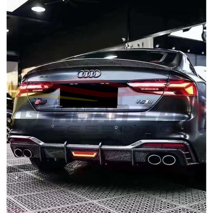 2020+ Audi A5/s5 Carbon Fiber Rear Diffuser With Led Brake Light | B9.5