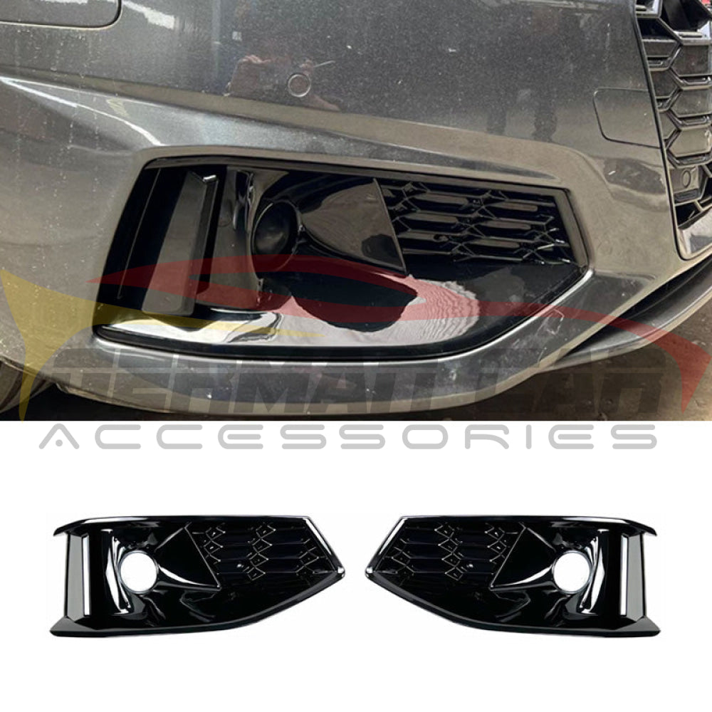 2020+ Audi Rs4 Style Fog Light Grilles | B9.5 A4/S4 Front