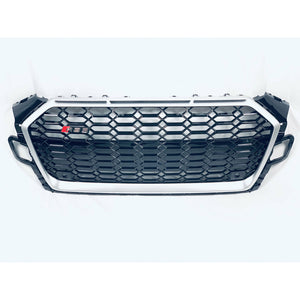 2020+ Audi Rs5 Honeycomb Grille | B9.5 A5/s5 Silver Frame Black Net No Emblem / Yes Front Camera