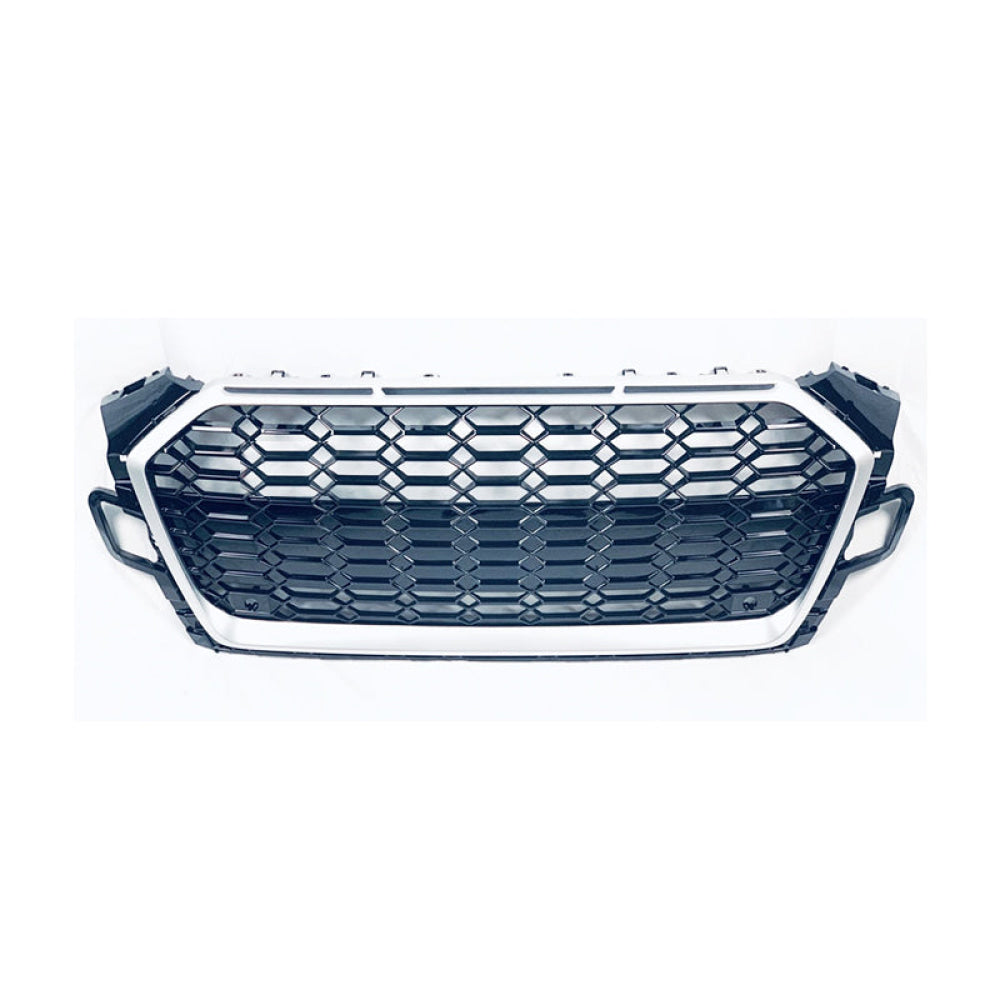 2020 + Audi Rs5 Style Honeycomb Grille | B9.5 A5/S5 Silver Frame Black Mesh Front Grilles