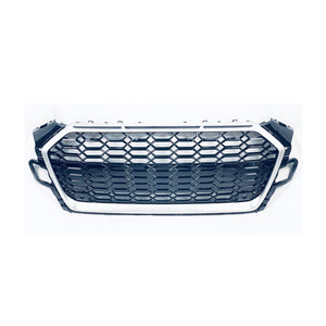 2020 + Audi Rs5 Style Honeycomb Grille | B9.5 A5/S5 Silver Frame Black Mesh Front Grilles