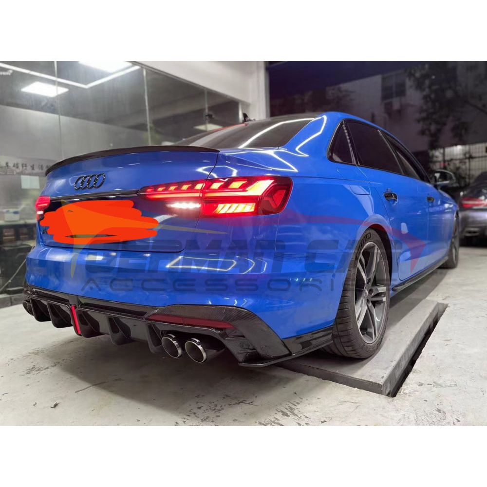 2021+ Audi A4/S4 Carbon Fiber Kb Style Rear Diffuser With Led Brake Light | B9.5 Diffusers