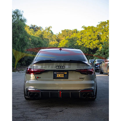 2020 + Audi S4 Carbon Fiber Kb Style Rear Diffuser With Led Brake Light | B9.5 Diffusers