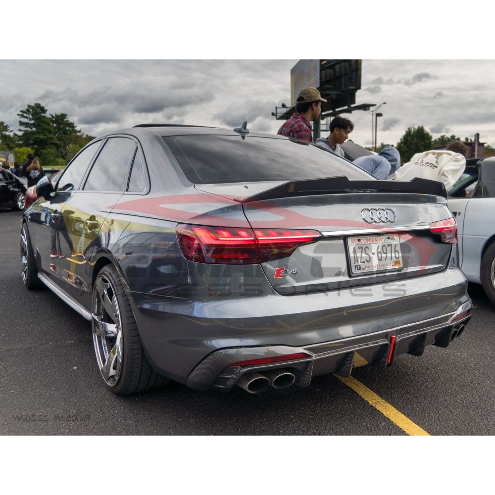 2020+ Audi S4 Carbon Fiber KB Style Rear Diffuser with LED Brake Light | B9.5 S4 Rear Diffusers