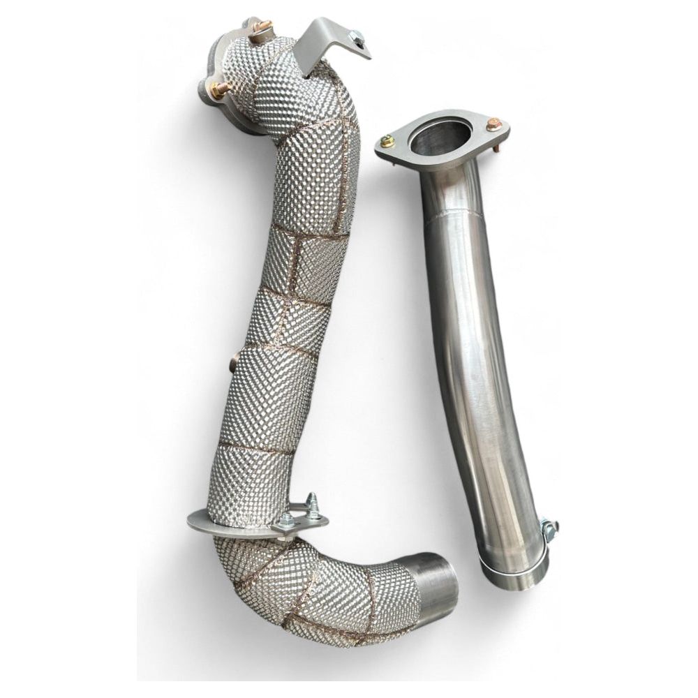 2020 + Mercedes Cla-Class Downpipe | W118 Yes Heat Shield / Racing (No Cat) Front Race Pipes