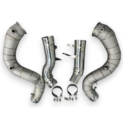 2020 + Mercedes GLE580 Downpipes | W167 Yes Heat Shield / Racing Downpipe (No Cat) Downpipes