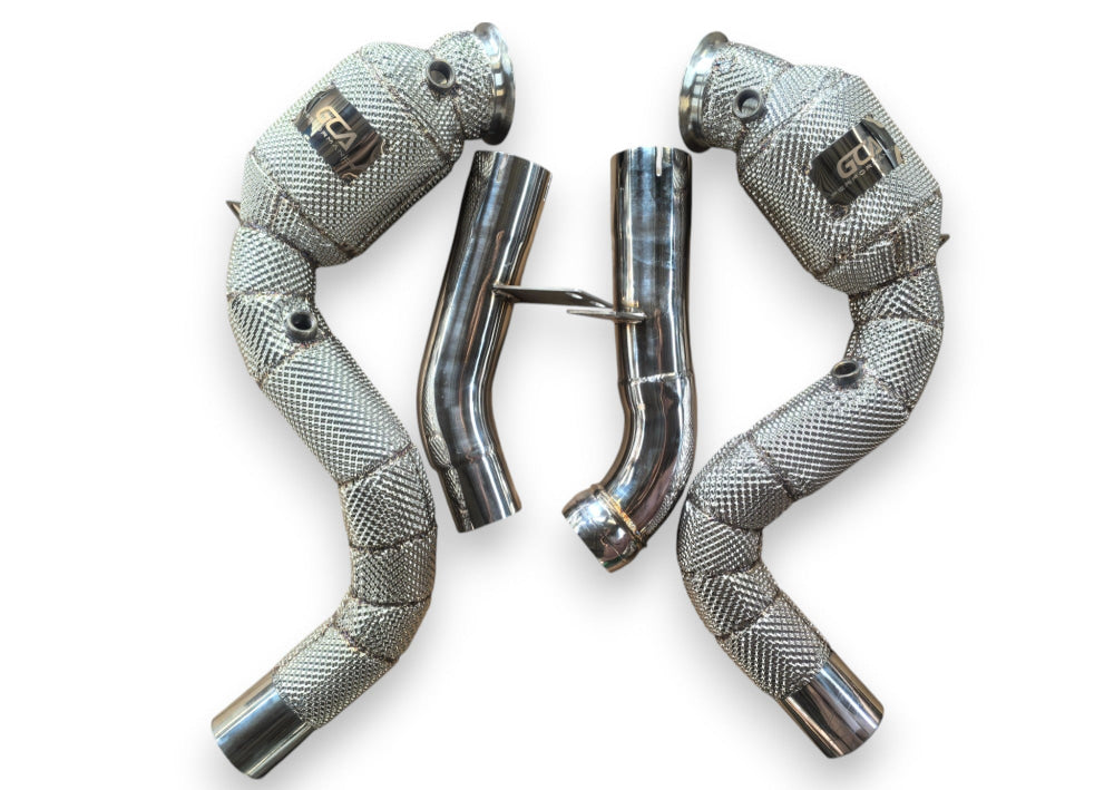 2020 + Mercedes GLE63 AMG Downpipes | W167 Yes Heat Shield / 200 Cell Euro 6 Sport High Flow Cat Downpipes