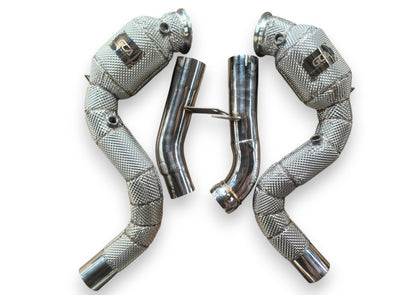 2020 + Mercedes GLE63 AMG Downpipes | W167 Yes Heat Shield / 200 Cell Euro 6 Sport High Flow Cat Downpipes