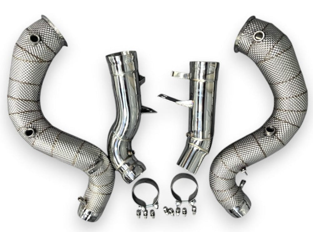 2020 + Mercedes GLE580 Downpipes | W167 Yes Heat Shield / Racing Downpipe (No Cat) Downpipes