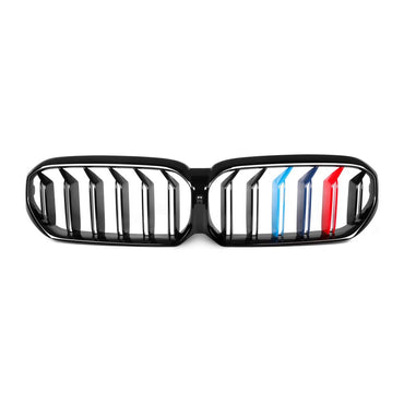 2021+ Bmw 5-Series/m5 Dual Slat Kidney Grilles | G30/f90 Lci Gloss Black With M Stripe