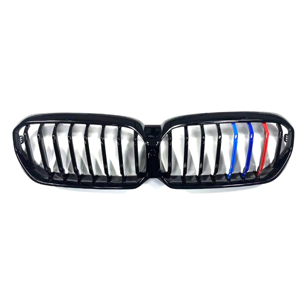 2021+ Bmw 5-Series/m5 Single Slat Kidney Grilles | G30/f90 Lci Gloss Black With M Stripe