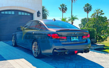 2021-2023 BMW M5 Carbon Fiber CS Style Rear Diffuser with LED Brake Light | F90 LCI Rear Diffusers