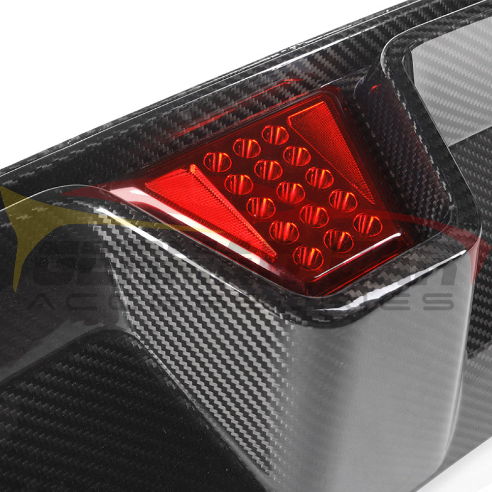 2021+ Bmw M5 Carbon Fiber Cs Style Rear Diffuser With Led Brake Light | F90 Lci