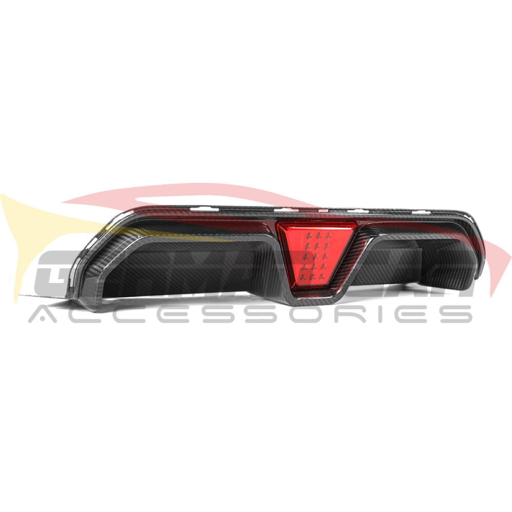 2021+ Bmw M5 Carbon Fiber Cs Style Rear Diffuser With Led Brake Light | F90 Lci