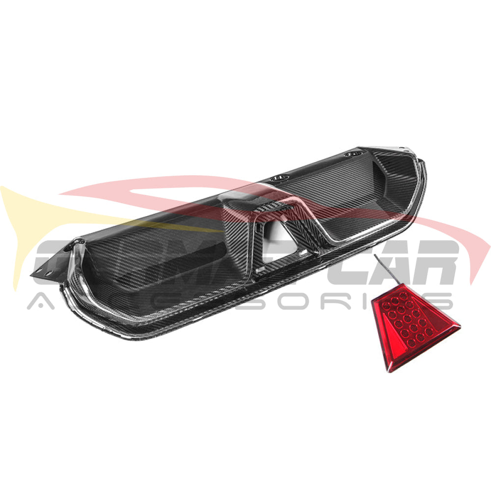 2021+ Bmw M5 Carbon Fiber Cs Style Rear Diffuser With Led Brake Light | F90 Lci