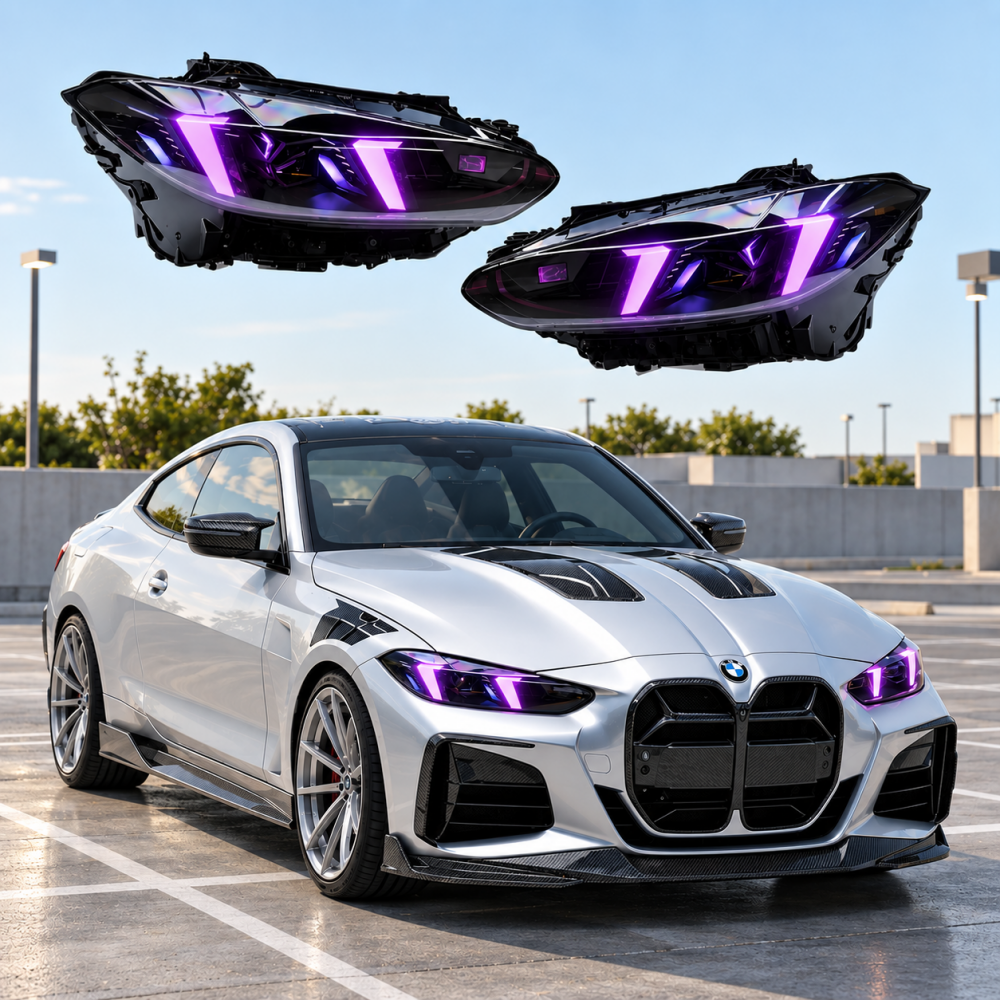 2021-2024 BMW M3/M4/4-Series RGB DRL Snake Eyes Headlights | G80/G82/G83/G22/G23/G26 Pre-LCI - Headlights