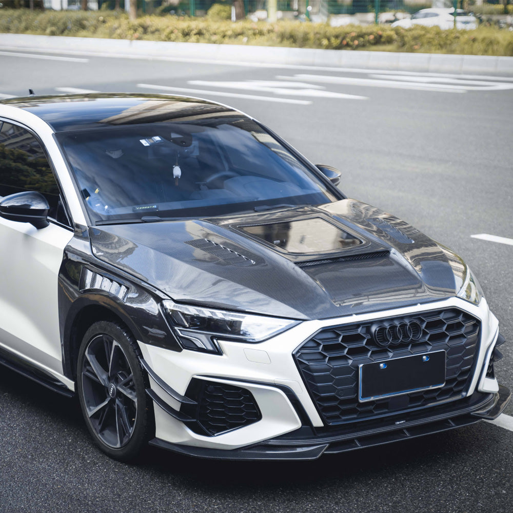 2021+ Audi A3/S3/RS3 Glass Engine Cover Carbon Fiber Hood | 8Y/8Y.5