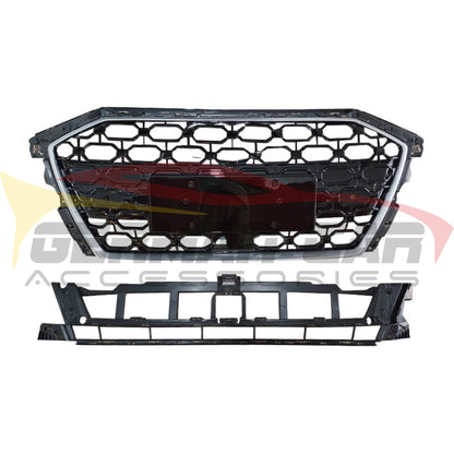2021 + Audi Rs3 Style Honeycomb Grille | 8Y A3/S3 Silver Frame Black Mesh Front Grilles
